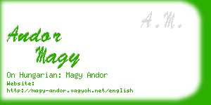 andor magy business card